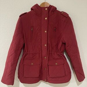 EDEN SOCIETY Quilted Sherpa Lined Jacket Stitchfix Zip Coat Rust NWT Small